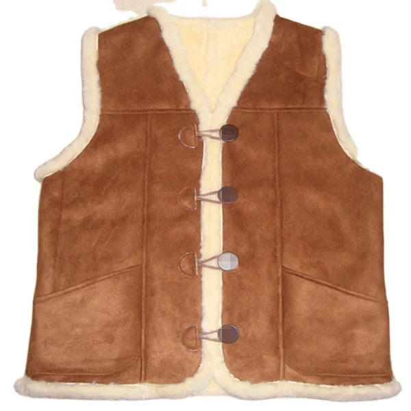 Custom new style Real Sheepskin Fur Vest Winter Sweater lamb Fur real sheepskin Vests with wool Accessories sleeveless fur gilet