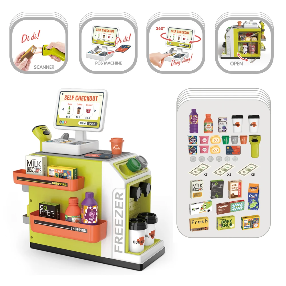 Kids Simulation Supermarket Toys Kit Creative Kitchen Toys Educational Home Supermarket Toy for Children Role Playing