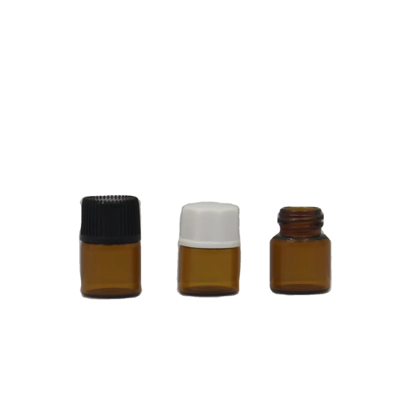Manufacturer mini oil serum 2ml amber glass vial with inner plug and screw cap