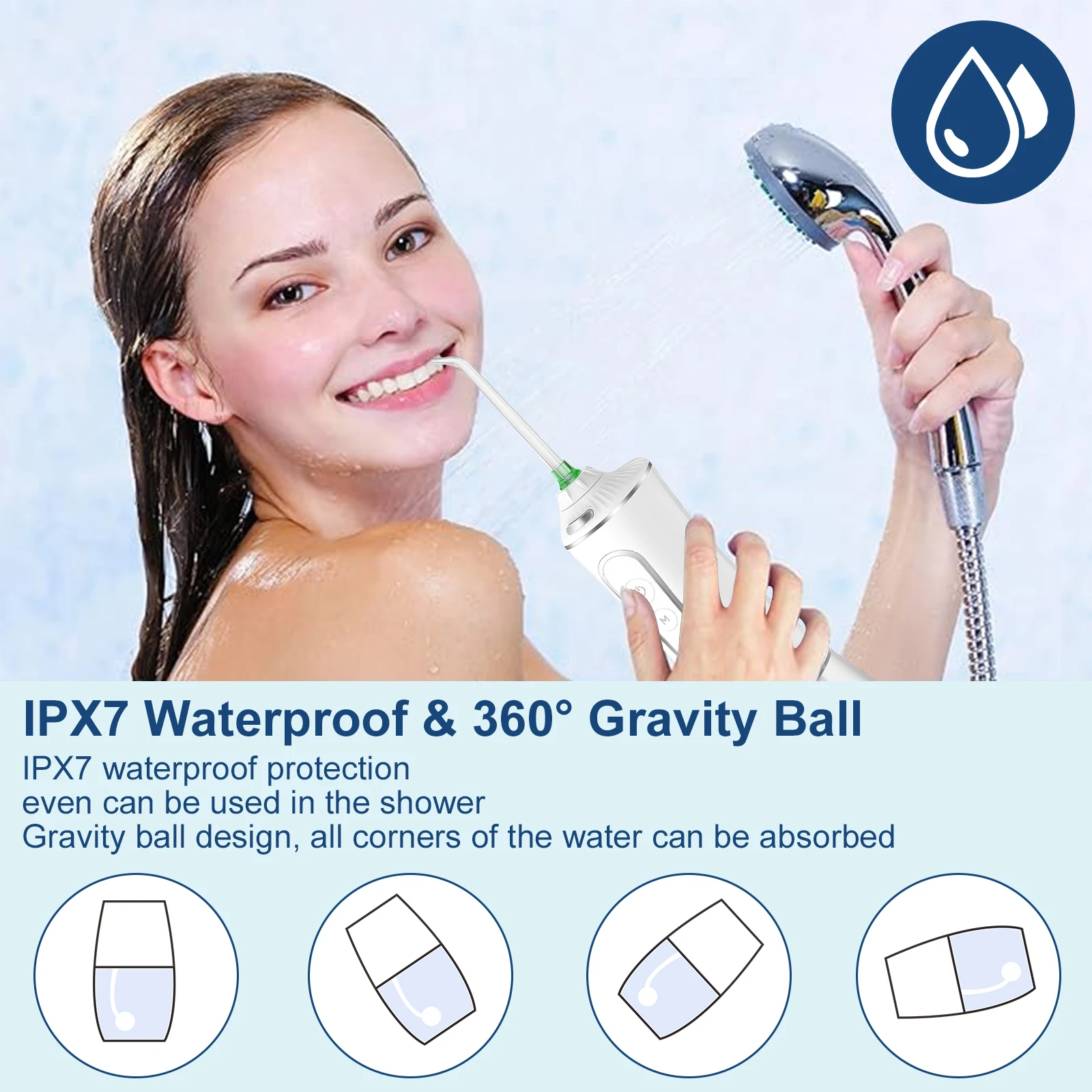 h2ofloss  2000mAh  300ML Portable Electric  Oral  Irrigator  High Quality Professional Whitening Water Floss  IPX7