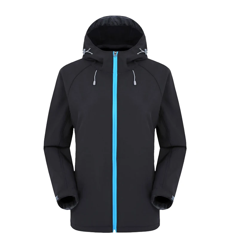 
New trend Outdoor running Custom design and logo zipper up windproof softshell jacket with hood 