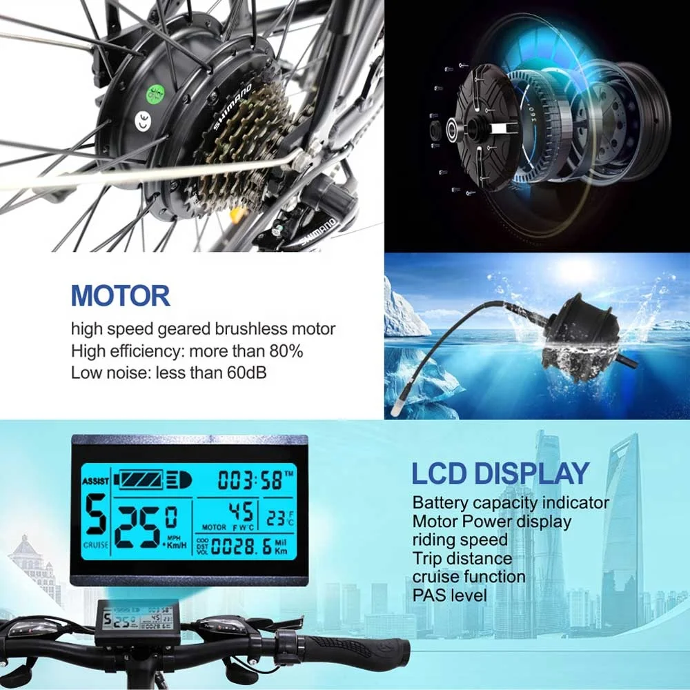 Дорожный электрический велосипед с литиевой