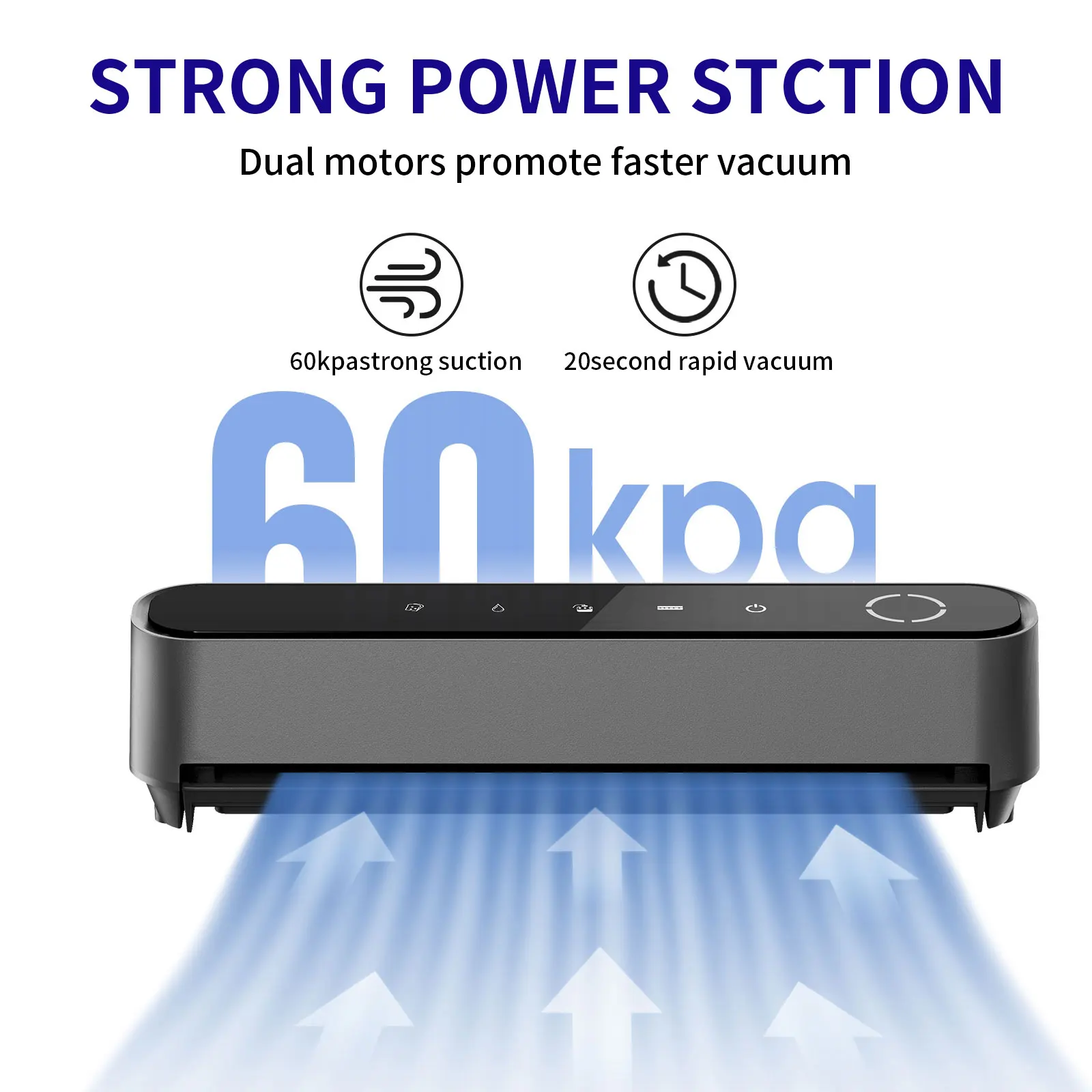 Automatic Cordless Food Packaging Machines Double-sizes Sealing for Food Preservation Electric Portable Vacuum Sealer 