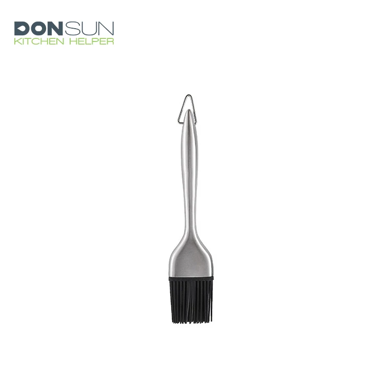 Dishwasher Safe Heat Resistant BBQ Silicone Basting Brush with stainless steel handle