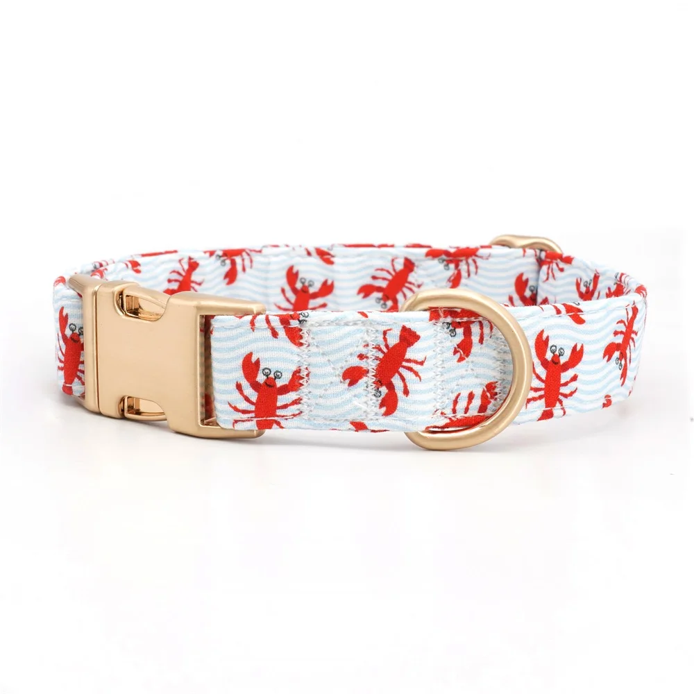 Summer Autical Lobster Dog Collar Bow Tie With Top Metal Buckle For  Mom Pet Gifts for Dog Lovers