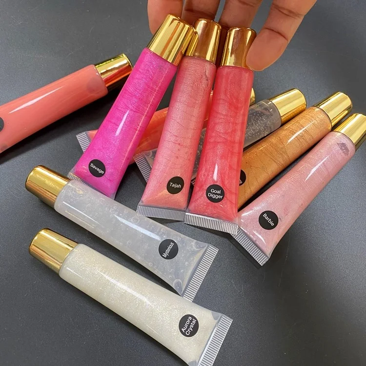 High Quality Glossy Lipgloss Pigment Moisture Squeeze Tubes Private Label Lip Gloss
