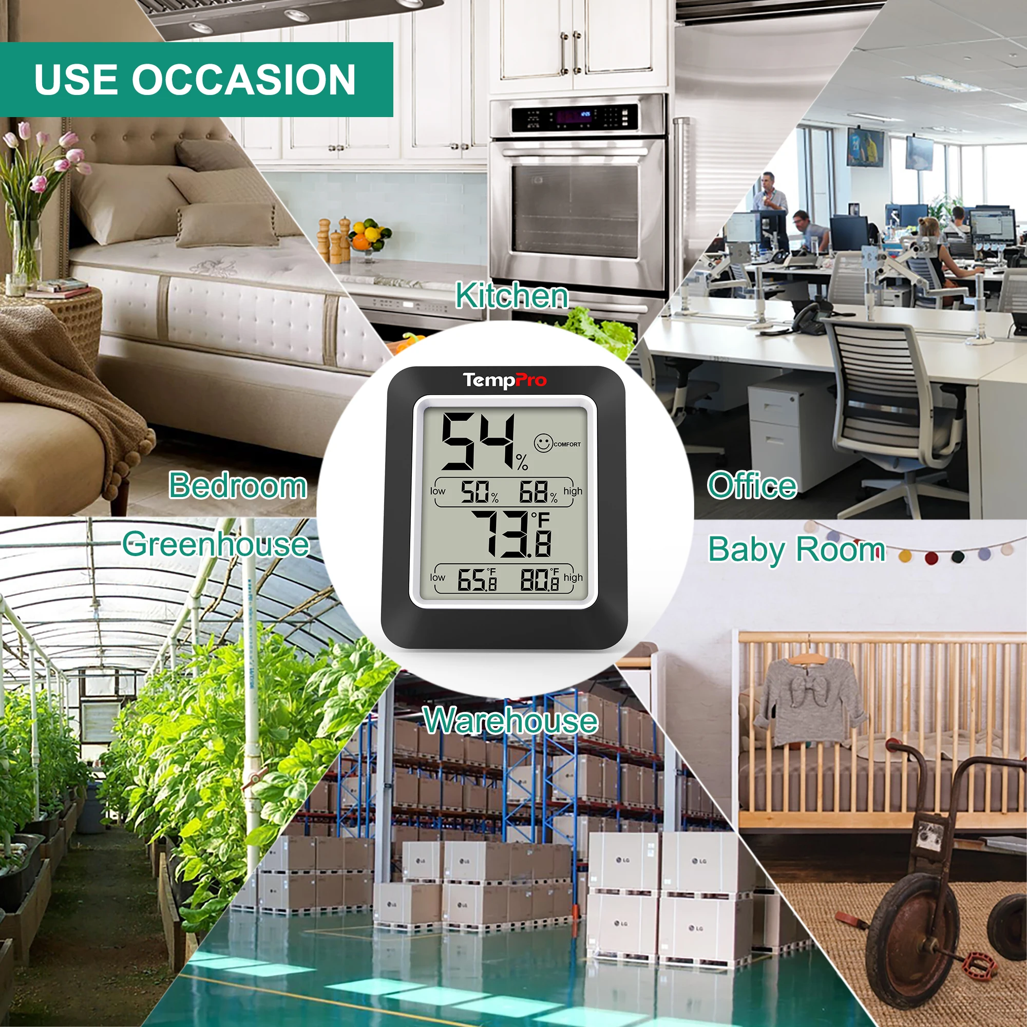 Mini Portable Wall Clock Thermometer With Max Min Temperature Hygrometer Sensor