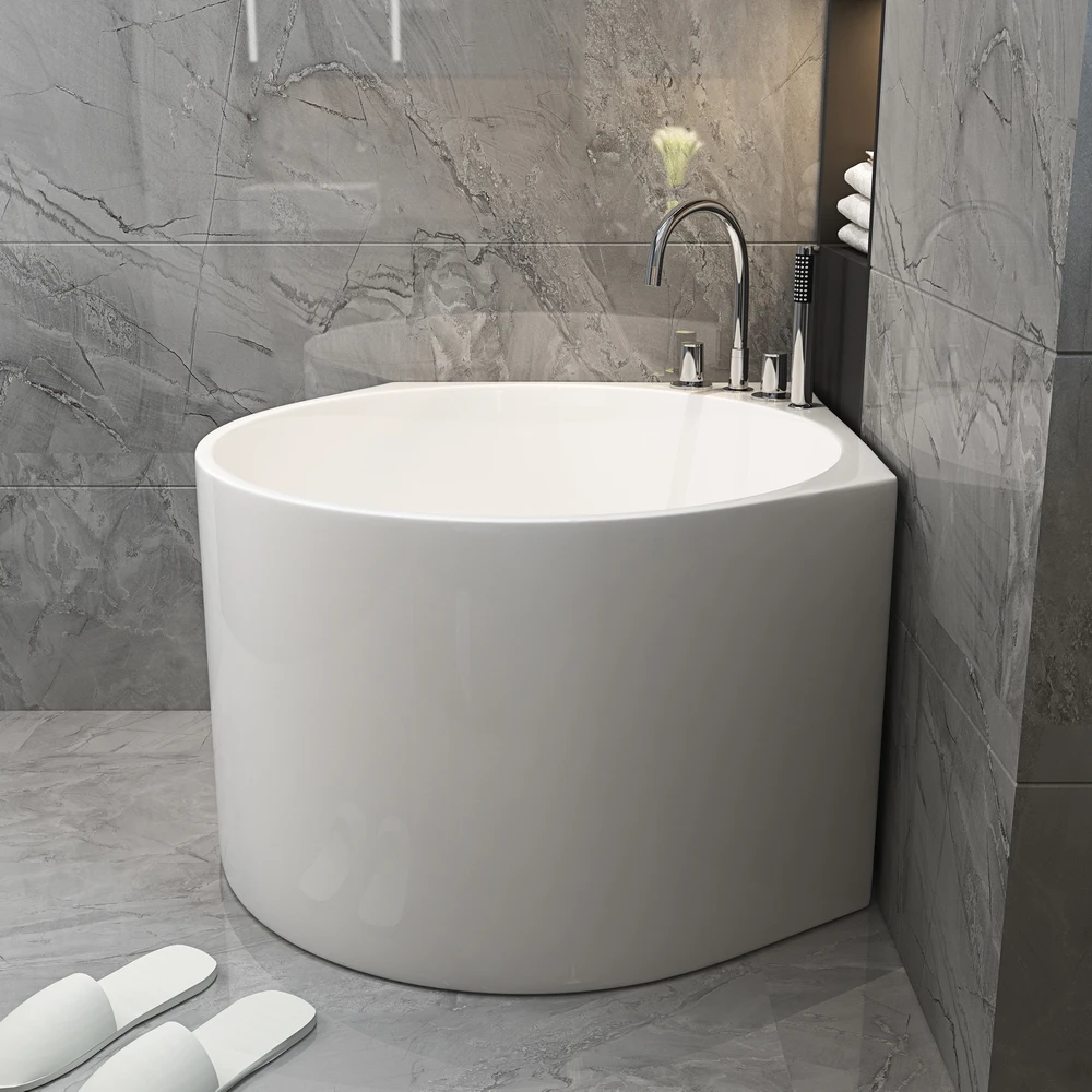 wholesale small round bath tub whirlpool acrylic freestanding bathtubs for hotel home bathroom
