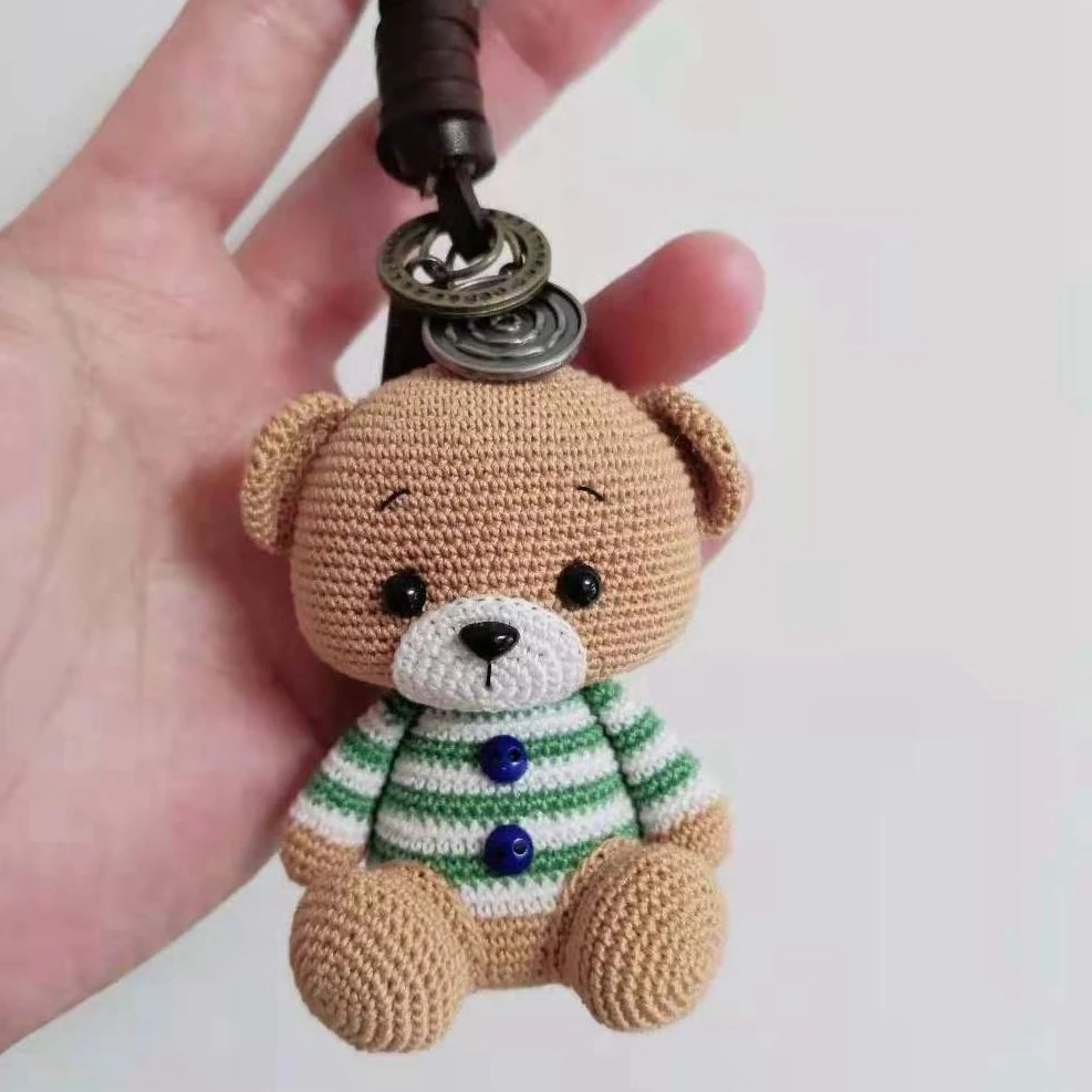 Fashion  Bear KeyChains Cute Bag Pendant Keyring Accessories Wholesales Crochet Bear dolls Pendant Keyring