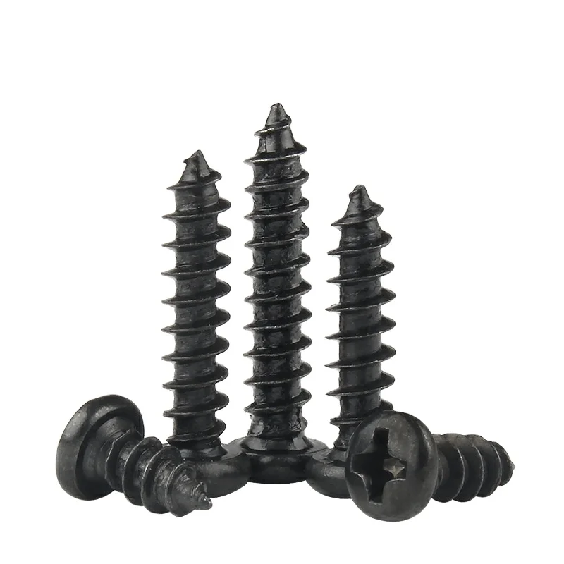 Stainless Steel Thread Screws Cross Self Tapping Pan Head Screw Black Machine Thread Screws
