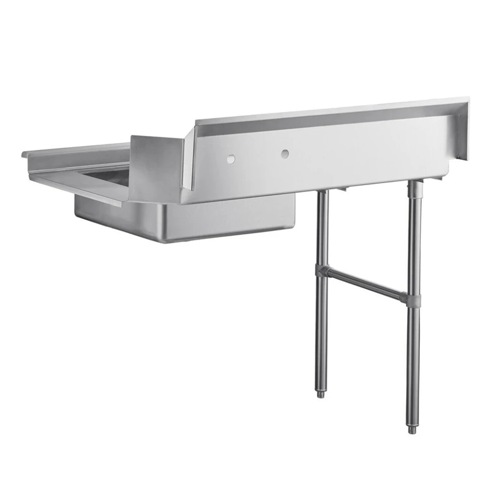 Stainless steel dirty/soiled dish table with Sink Bowls for Pass Through Dishwashers