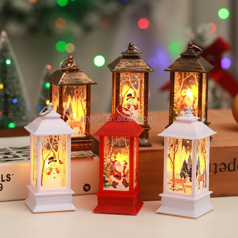Candlestick Holder Night Lamp Santa Light Santa Decorative Candle Lantern Candlestick Holder Night Lamp for Christmas