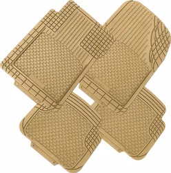 Cream-colored four-season anti-slip and easy cleaning rubber TPE auto interior footpad