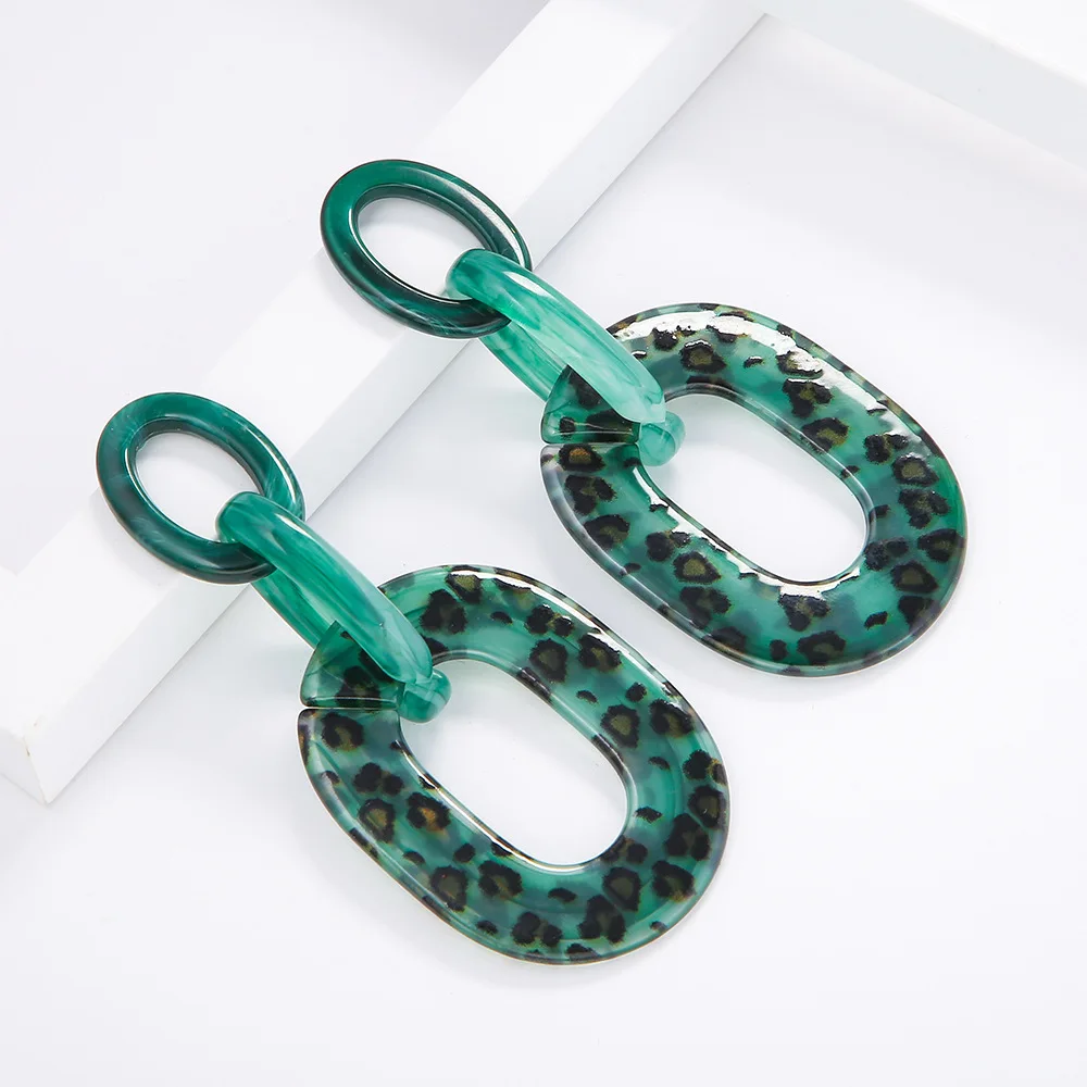 fashion acrylic leopard print necklaces earying set