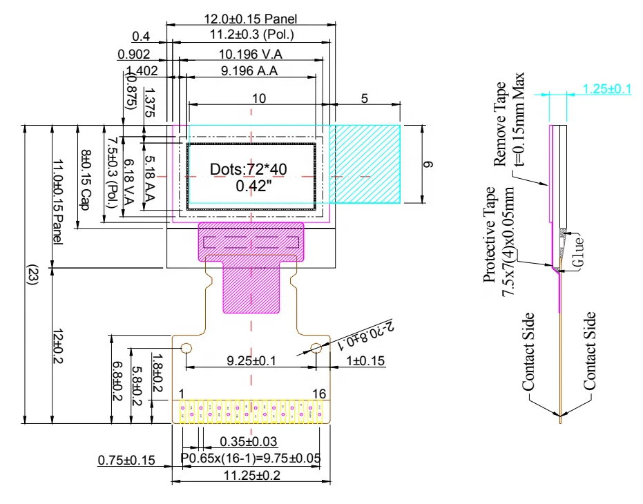 Маленький oled-модуль 72x40 белый цвет драйвер SSD1306 oled-дисплей 0 42 дюйма