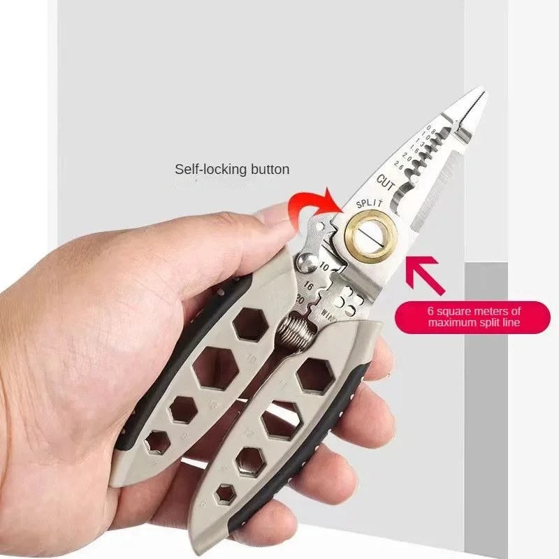 7in Multipurpose Wire Stripper Professional Tool Electrician Crimpe Pliers For Wire Cutting Stripping Pressing Cable Hand Tool