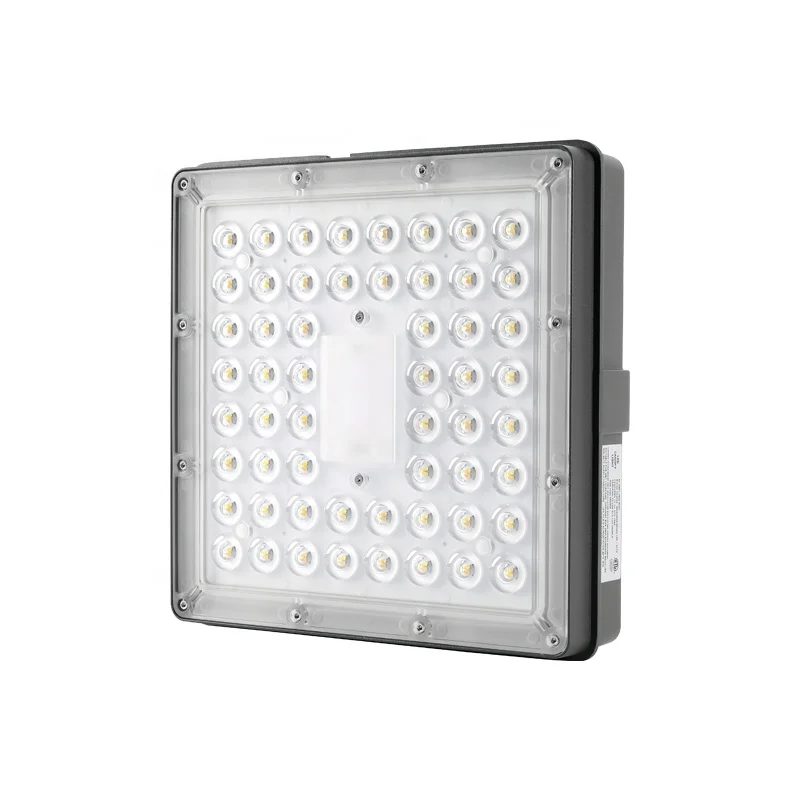 ETL outdoor led lamps Parking Garage Led Gas Station lamp CCT/Wattage adjustable lamps with sensors Square lens canopy light