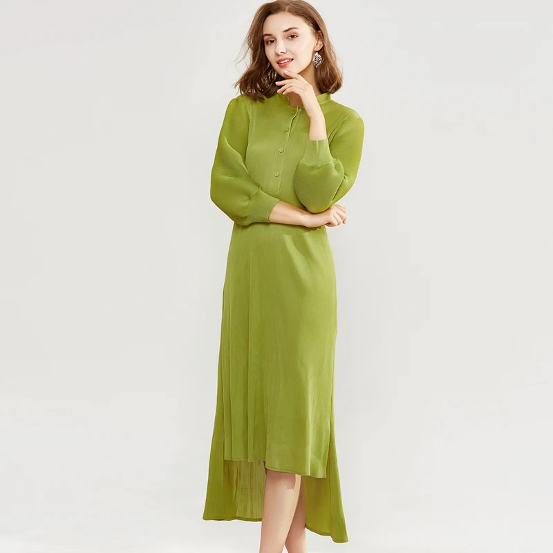 Lantern long-sleeved dress irregular skirt loose lady middle-length skirt woman