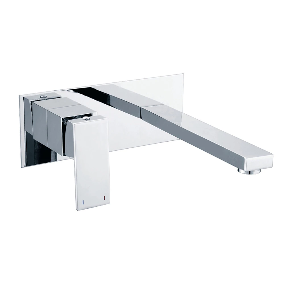 Modern Design Bathroom Wall Mounted Matt Black Concealed Basin Mixer Tap Brass Wash Basin Faucet