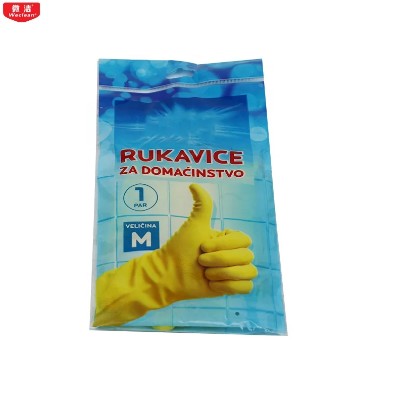 Unlined Dip Flock Lined Long Household Latex Gloves