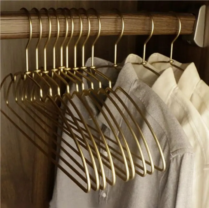 Laundry on the Internet Laundry Metal Clothes Hanger Anti-rust Solid Coat Gold Hanger Clothes Luxury Hangers