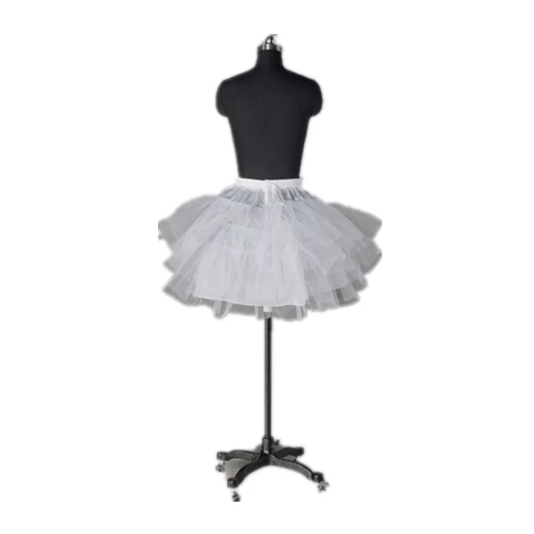 Black and White Chiffon Wedding Dress Tulle Adult Short Underskirt Petticoat HPC-2118