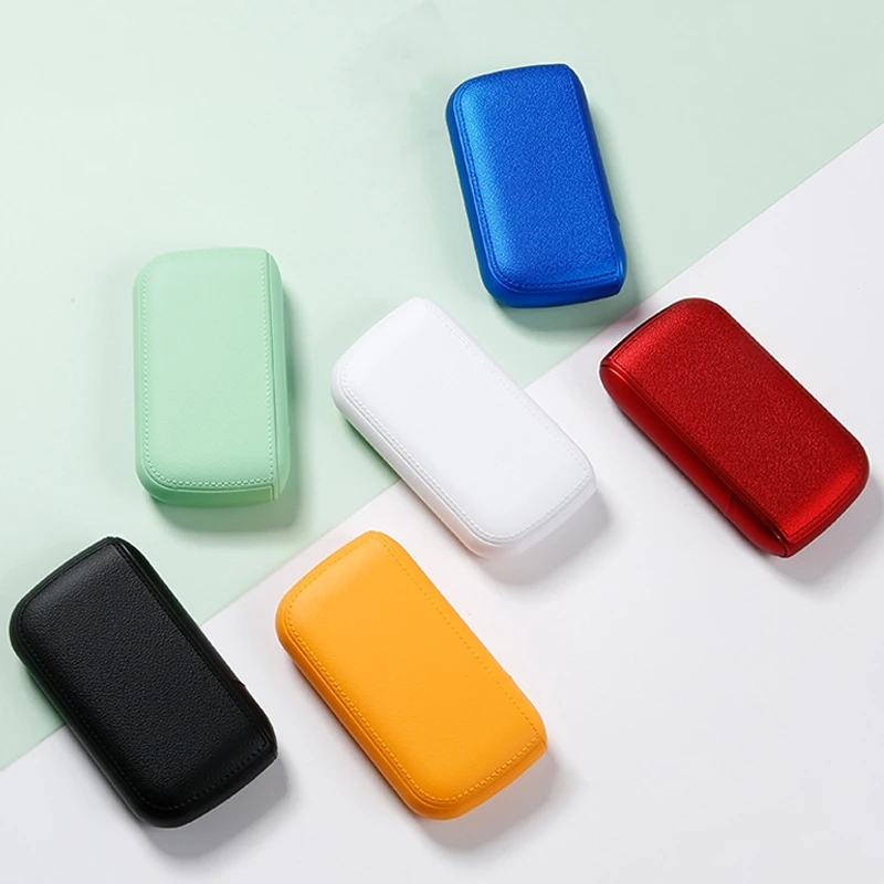 Wholesale Simple Style Portable Leather Cigarette Box with Lighter Function Capacity 20 PCS Solid Color Series Cigarette Case