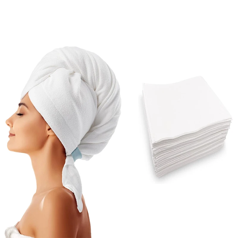 Quick Dry Hair Towel Tissue Big Size 30*70cm Disposable Hair Towel Custom Size Bulk Package Disposable Towel