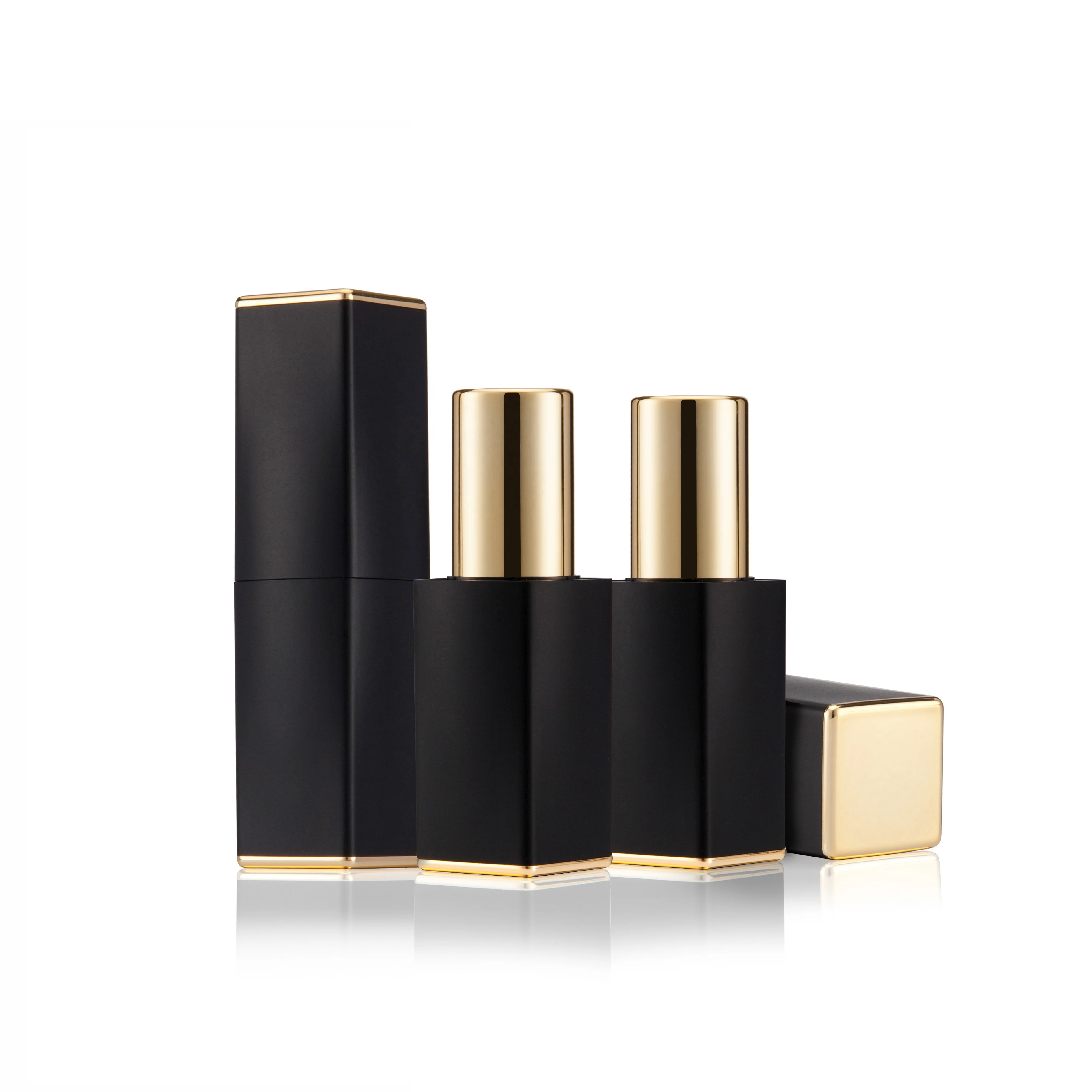 Factory wholesale beauty shell packaging frosted black lipstick empty tube DIY self-made plastic empty tube diameter 12.1