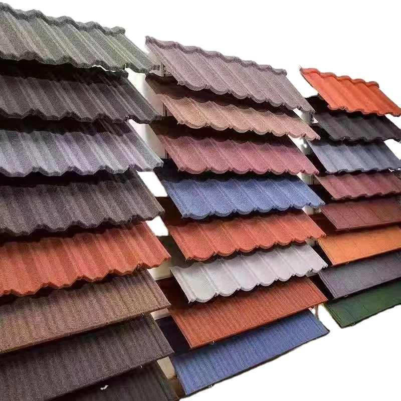 High Quality Materiales De Construction Stone Coated Metal Roof Tiles Roofing Sheet Roman Tile