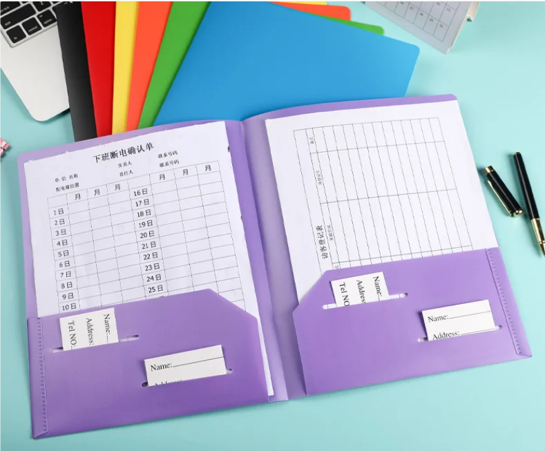 Customized Plastic Multiple Color Foldbal A4 File Folder High Quality Office Presentation Binder Mobile Customer
