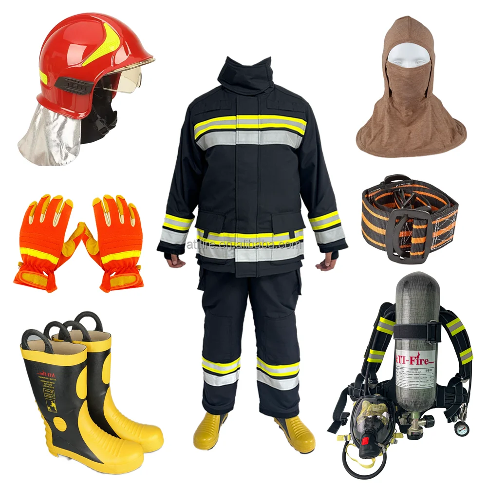Новый стиль Пожарный костюм съемный огнестойкий EN469 Nomex Aramid пожарный униформа шлем пожарная одежда