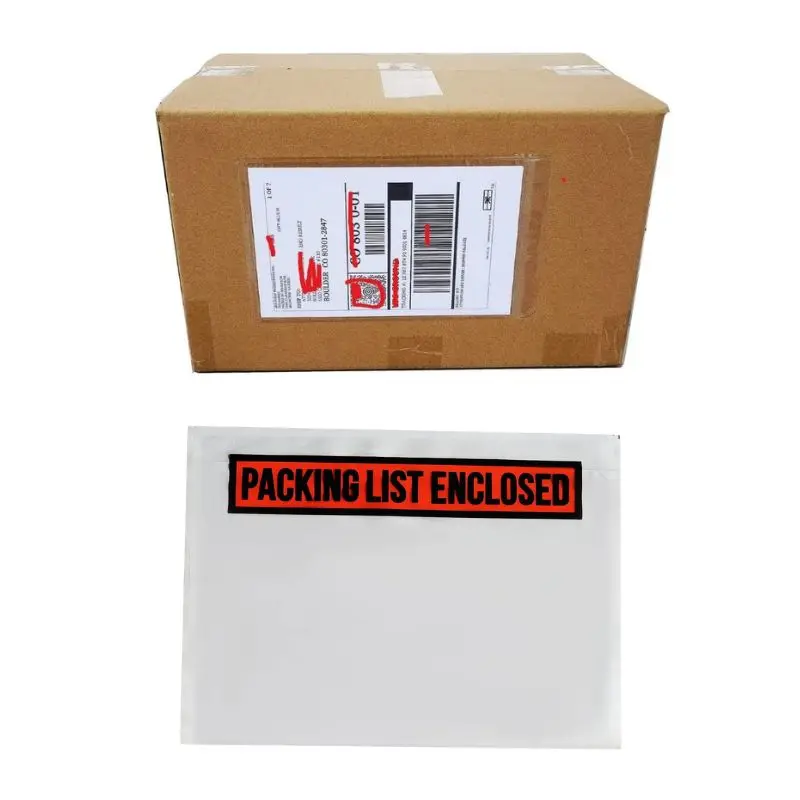 4.5x5.5 7.7x5.5 Enclosed Envelop Clear Self Adhesive Shipping Labels Pouches Top Loading Packing List Envelops For Shipping