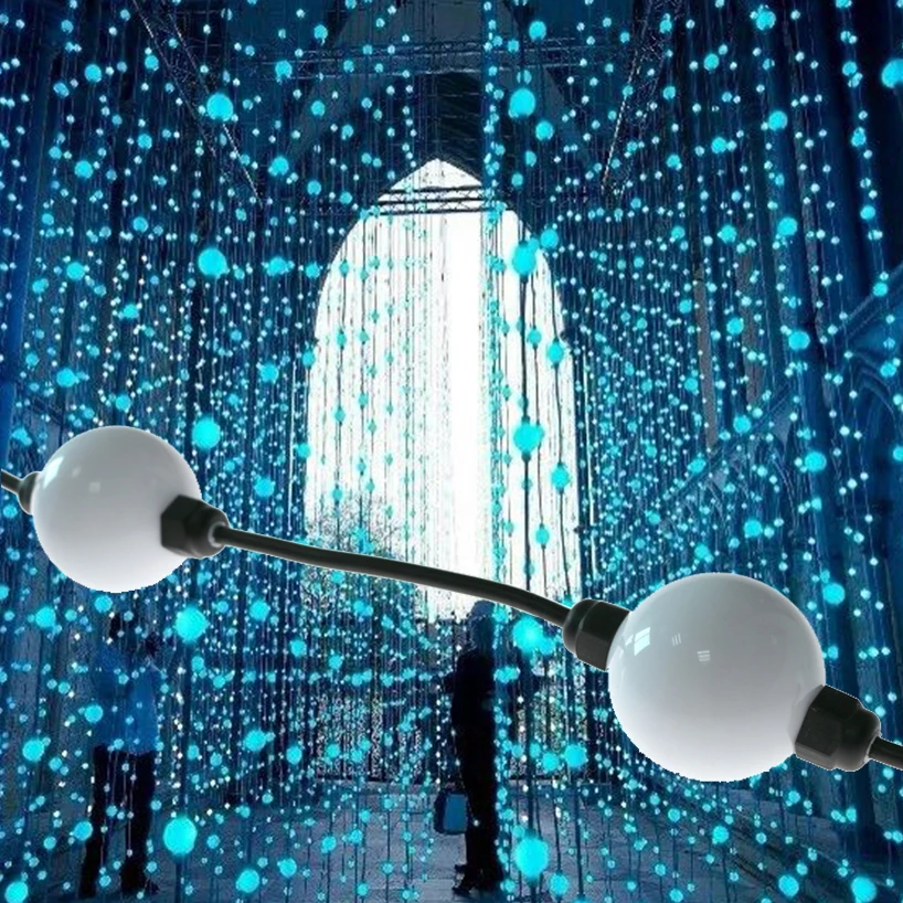 SHIJI Wholesale Cheapest 50mm Diameter 360 Degree 6 pcs String Light SMD 5050 RGB LEDs DMX 512 Pixel Ball