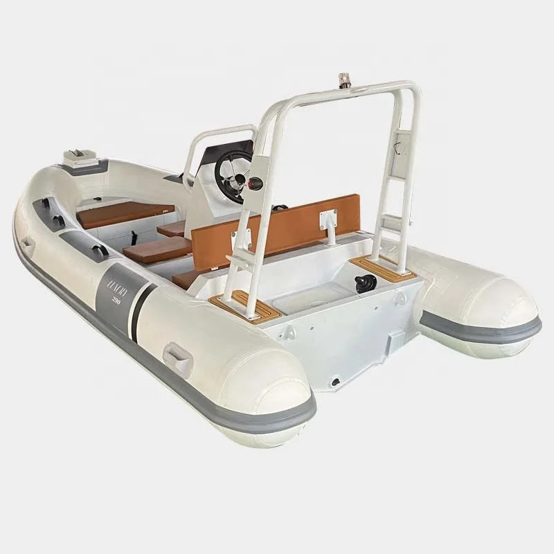 High Speed Folding Rib 390 Deep-v Aluminum Rigid Hull Inflatable Fishing Rowing Rib Boat for Sale