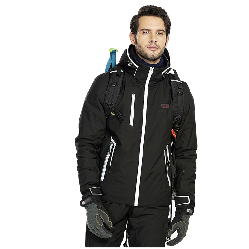 
Men Winter USB Heated Ski Suit Hooded Jacket Male Outdoor Waterproof Windproof Breathable Thermal Snowboard Coat 