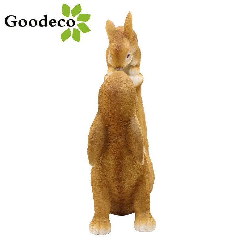 Goodeco Outdoor Sculpture Resin Rabbit Family Ornament Bunny Figurine Family Rabbit Statue