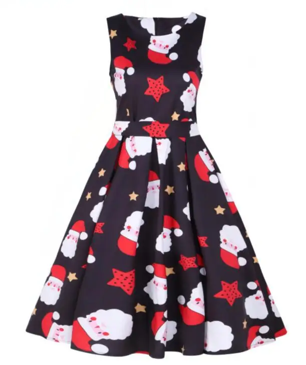 2021hot sale Printed sleeveless Christmas Dresses for Women clothes