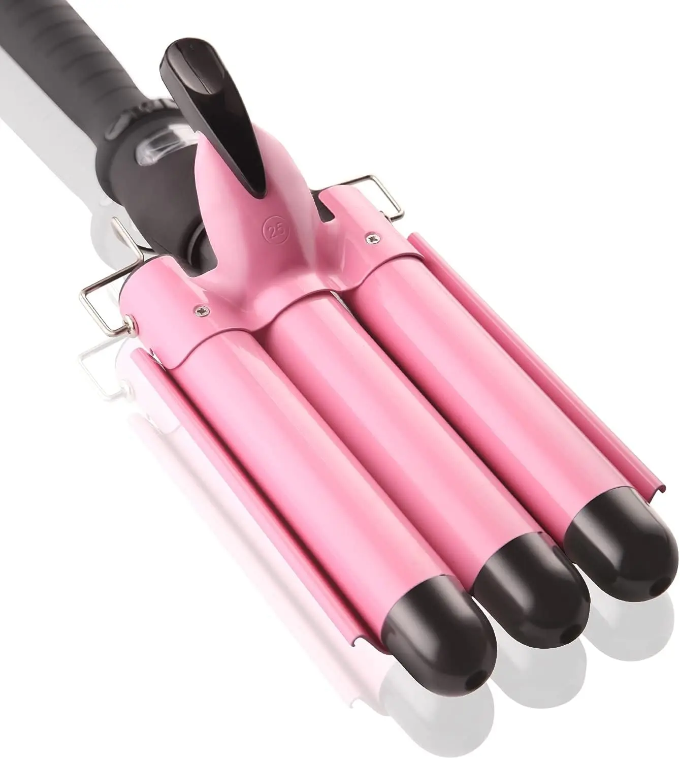 Amazon best seller three barrel hair curler 1 Inch Ceramic Tourmaline Triple Barrels waver with LCD Temperature Display