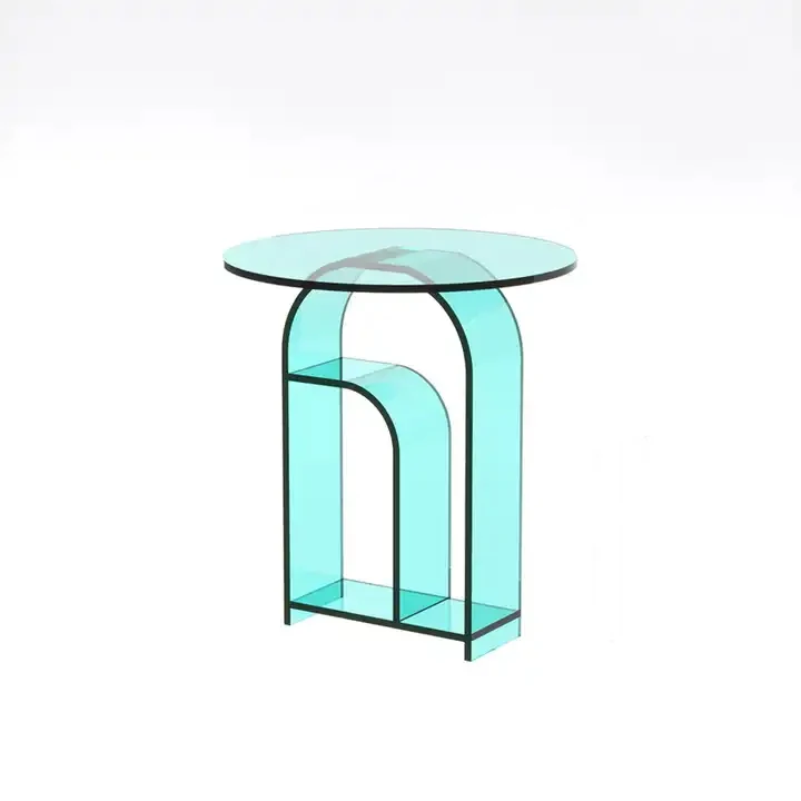 Colorful acrylic side table modern organic glass coffee table sofa side table living room bedroom can be customized