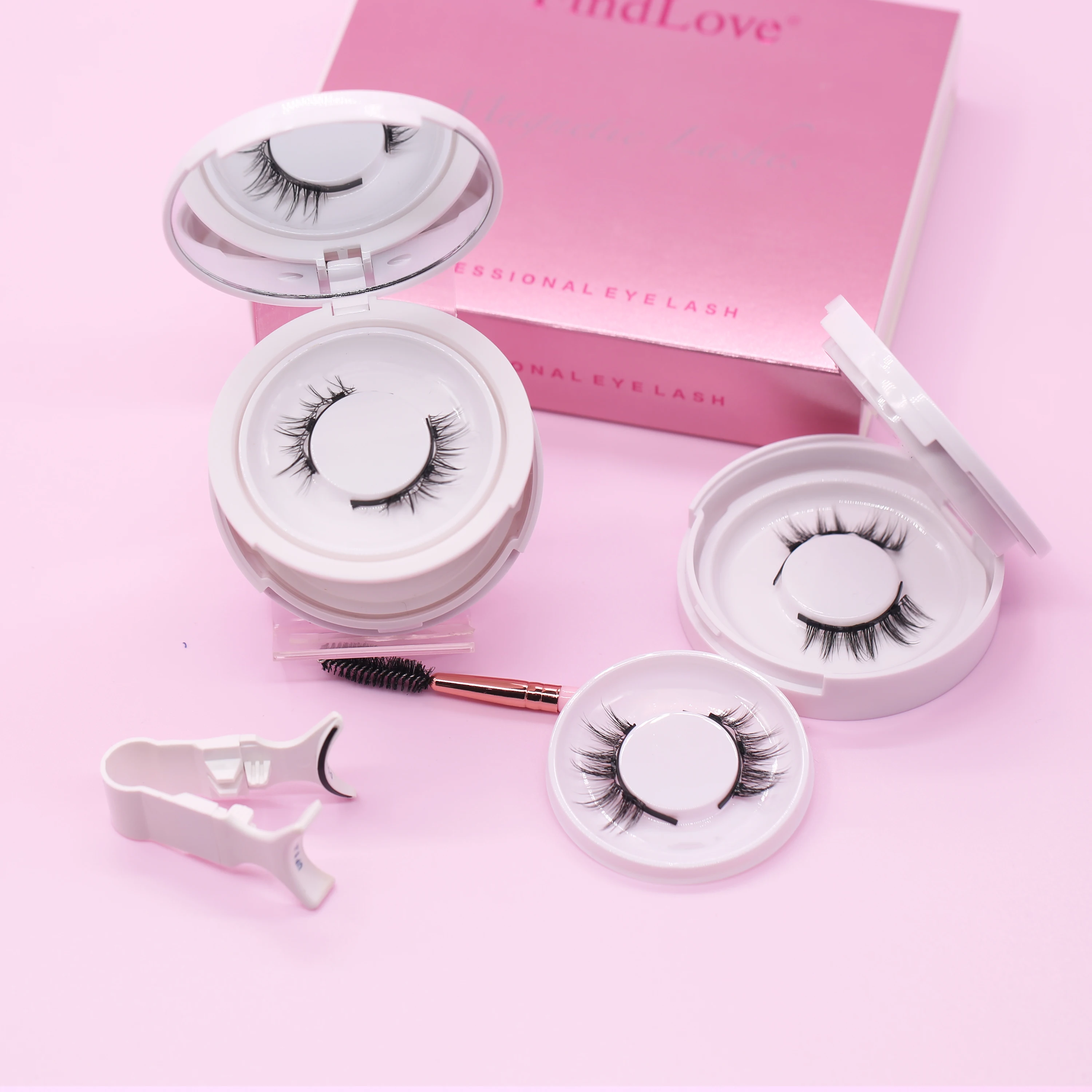 Magnetic Eyelashes 2 Pairs Reusable Lashes No Glue Needed Natural Durable Wispy False Eyelashes with Applicator