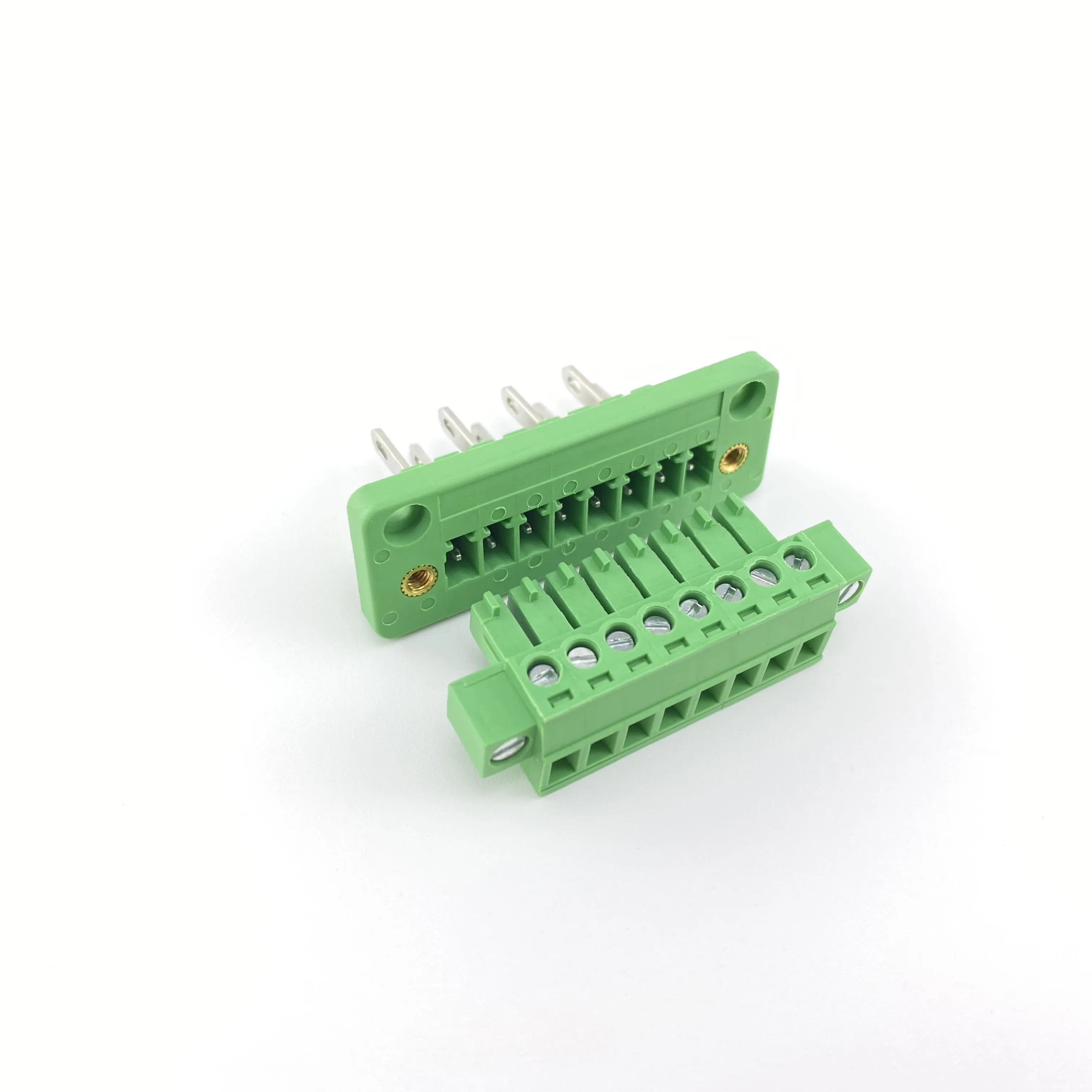 2edgwb2edgkm-5.08mm through wall plug in terminal block with fixed panel PCB welding connector
