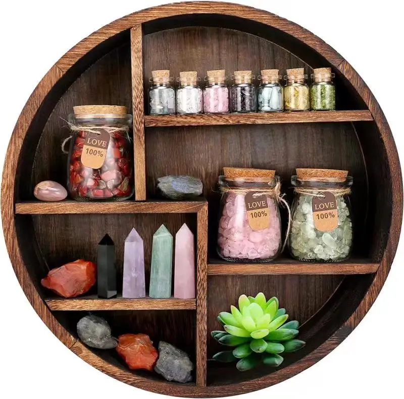 Magic Floating Shelves Wall Mounted Storage Rustic Wood Storage Shelf Living Room Sofa Furniture TV stands Home Furniture