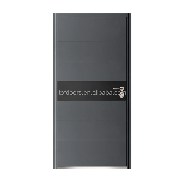 UV Proof Painting Design Exterior Commercial Steel Doors Surface Luxury European Security Doors Swing Graphic Design Finished