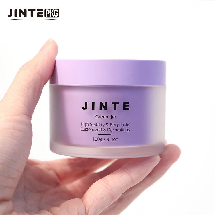 Empty Custom Plastic PET Cosmetic Packaging Double Wall Jars With Lids For Face Cream Body Butter