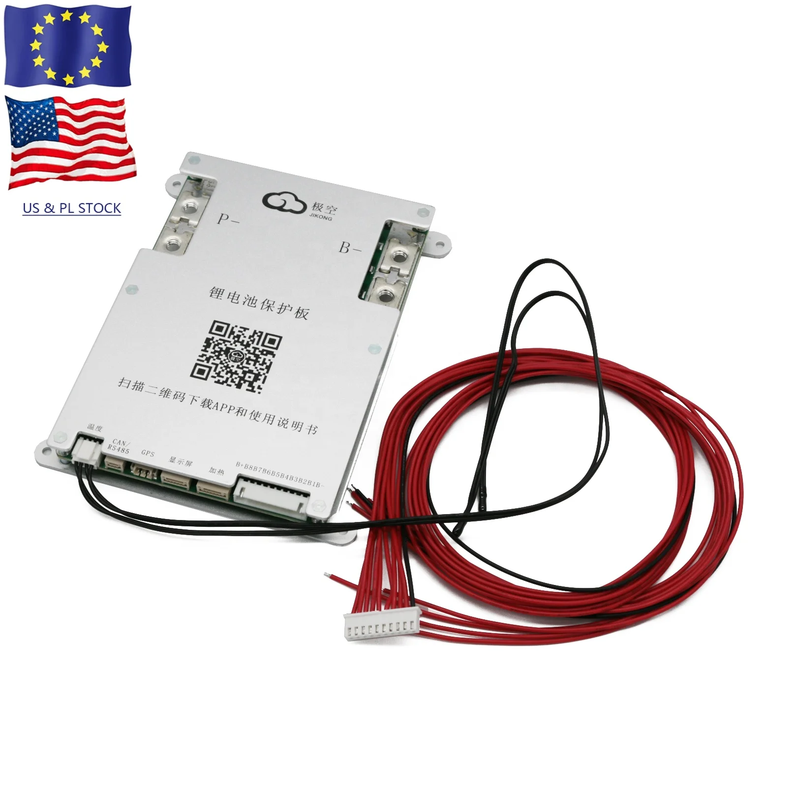 JKBMS US EU Stock DDP Smart Battery BMS B1A8S10P 4~8S 100A 1A Balancer Smart BMS Balancer BT RS485 APP