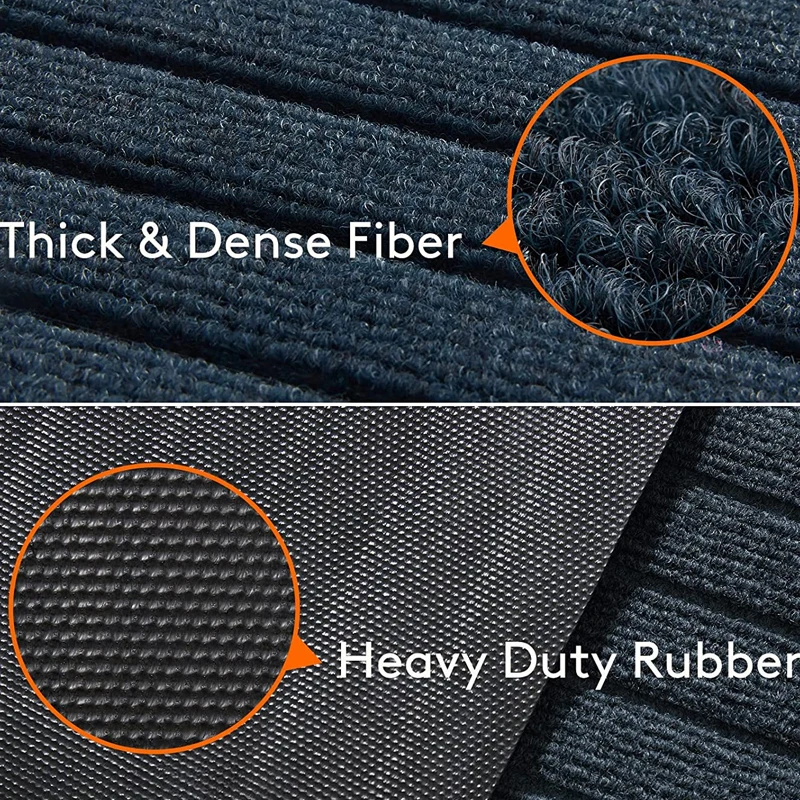 Hot selling polyester fiber floor door mat water absorbent floor double ribbed door mat rugs with non slip rubber backing