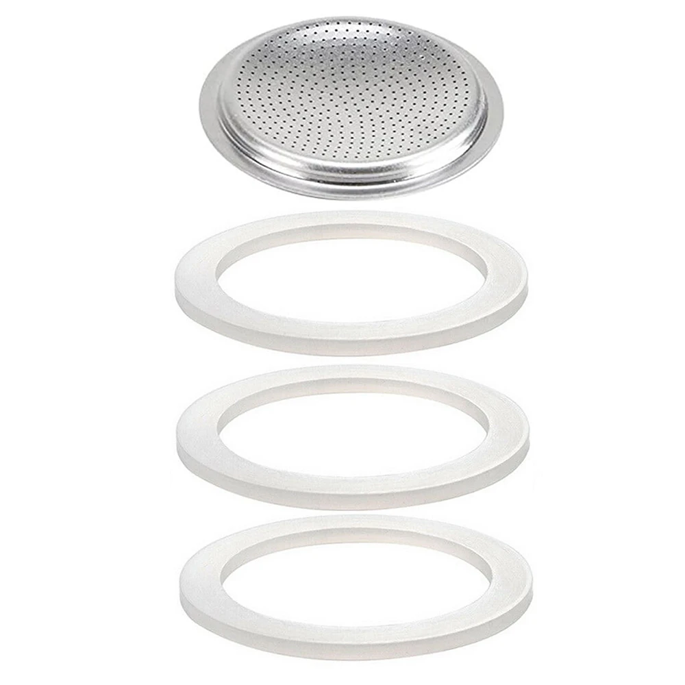 1SET Cheap Factory Price White Flexible Washer Gasket Ring For Moka Pot Silicone Seal For Espresso