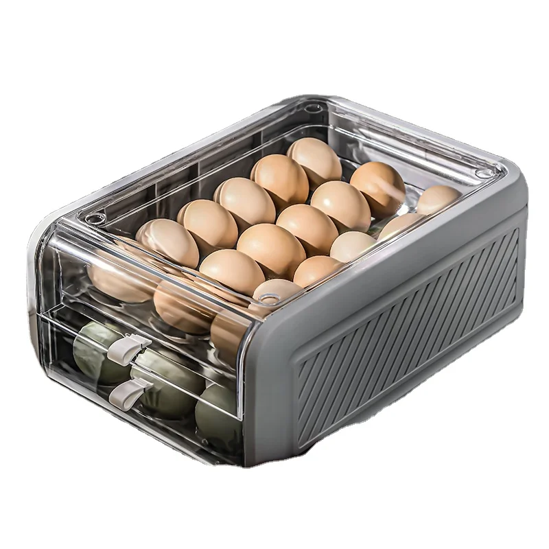 PP Egg Storage Box Refrigerator Modern Chicken Grid Drawer Type Egg Storage Boxs & Bins Egg Storage Plastic