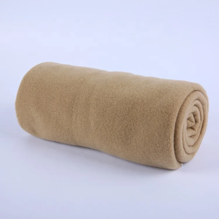 Promotional disposable rolld-up cheap polar fleece blanket in bulk